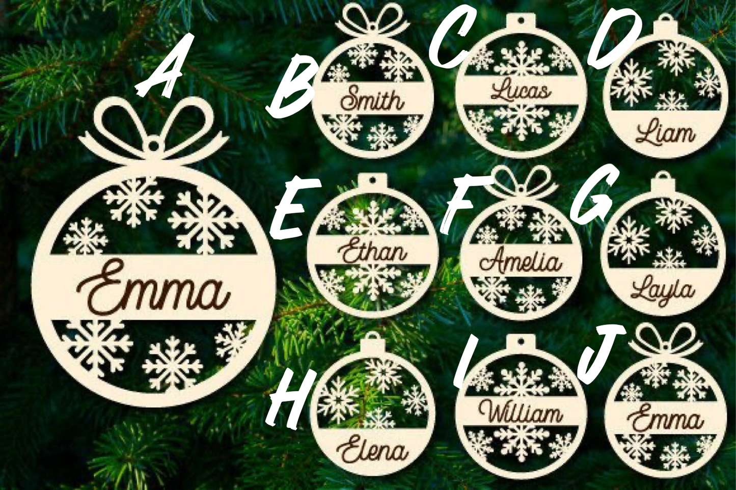 Snowflake name ornament
