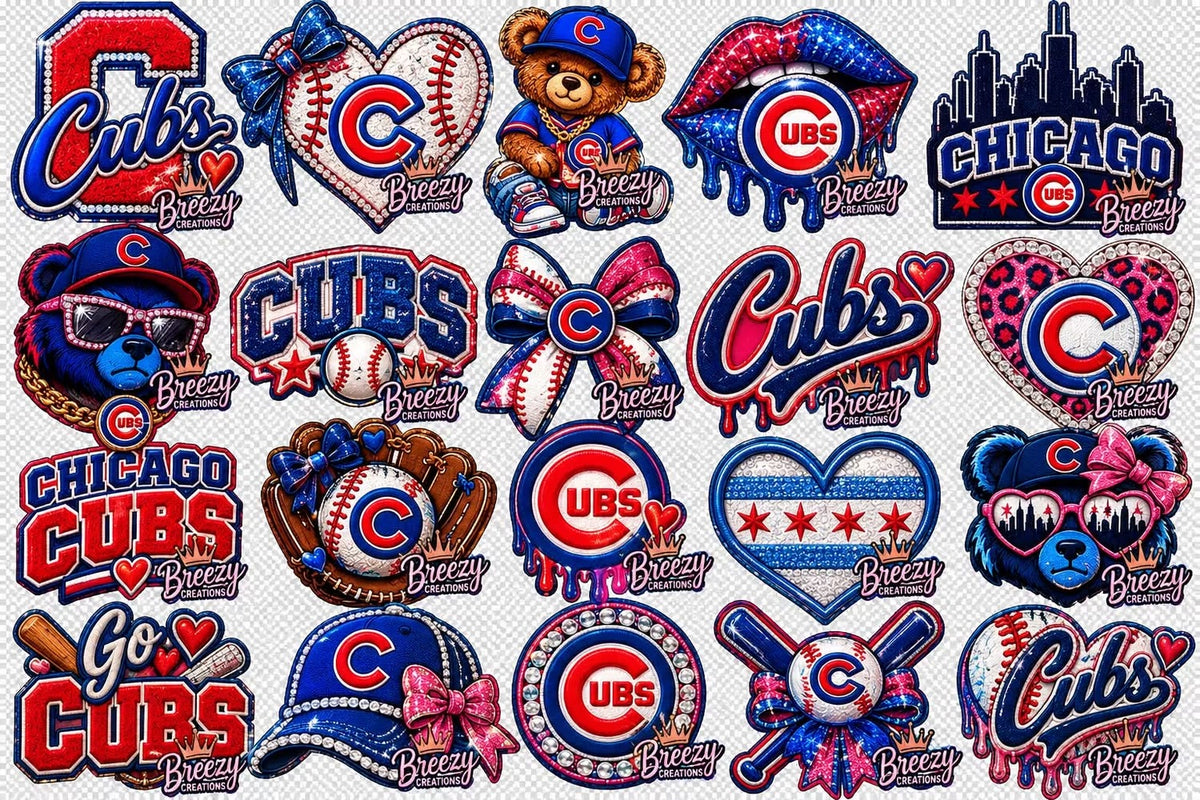 Chicago cubs faux dtf patches