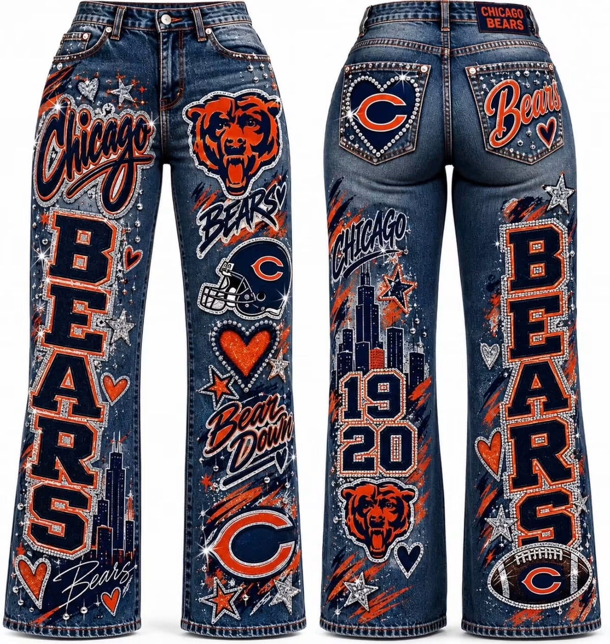 Chicago bears women jeans (you provide jeans)