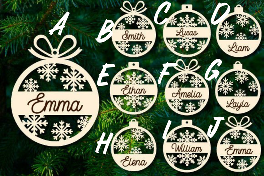 Snowflake name ornament