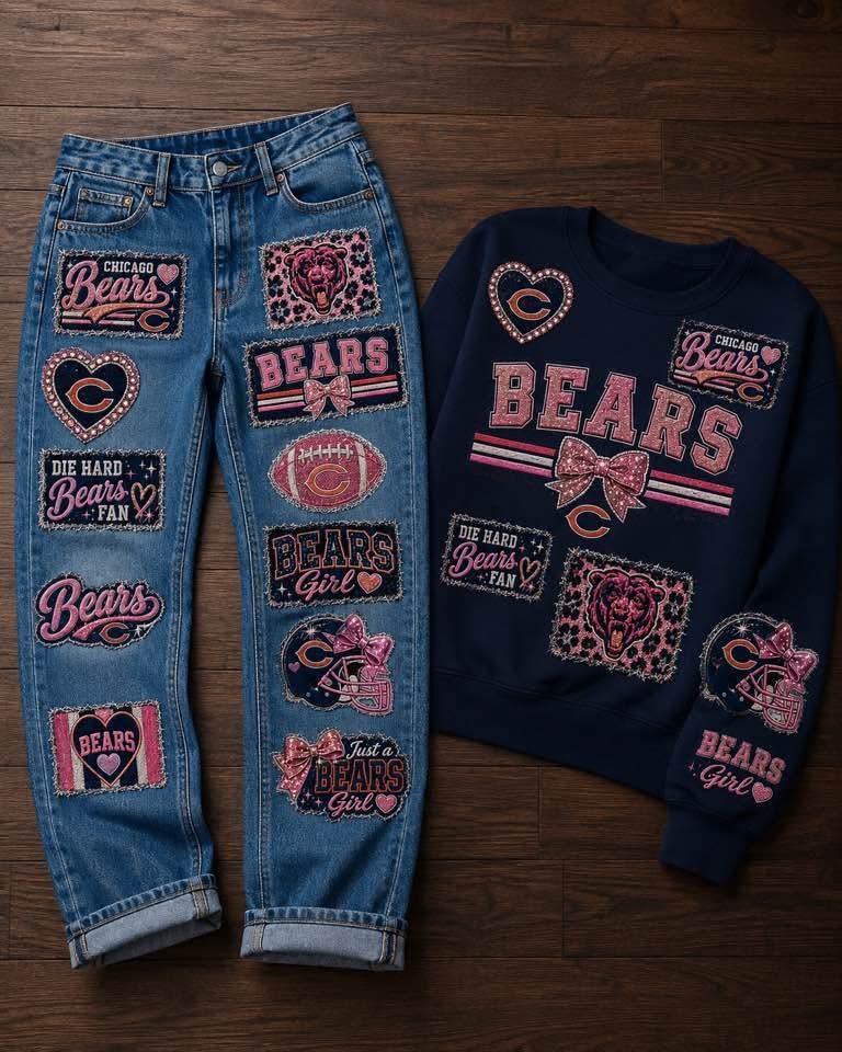 Chicago bears jeans and sweater
