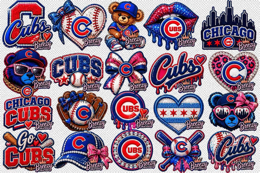 Chicago cubs faux dtf patches