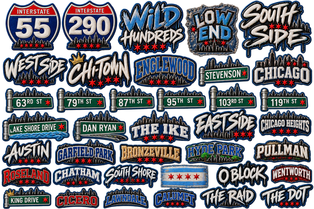 Chicago faux dtfpatches 2 sheets